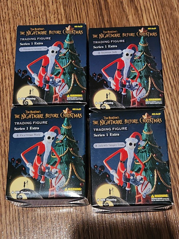Nightmare Before Christmas Set Of 4 Trading Figures 
