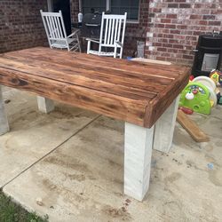 Handmade 6’ Farmhouse Table – Solid Wood – Custom Orders Available