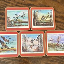 vintage Pimpernel Wildfowl acrylic coasters