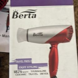 Hair Dryer Ceramic Negative lonic Blow Dryer with Nozzle Compact for Children & Traveling