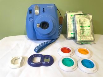 Fujifilm Instax Mini 9 blue camera with accessories!