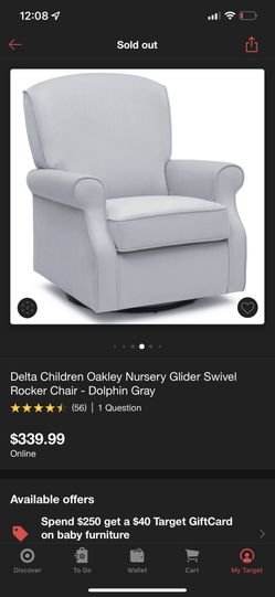 Delta Children Oakley Nursery Glider Swivel Rocker Chair Dolphin