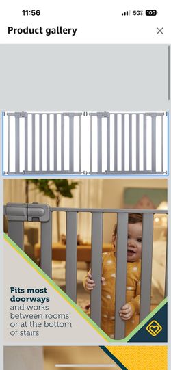 Double Baby Gate. Adjustable. With Wall Protection Covers