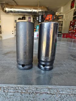 Husky 1/2" Drive 21mm & 22mm Deep Impact Sockets snap-on Mac Matco
