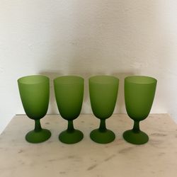 Set Of 4 Wine Glasses, Ice Cream Goblets 