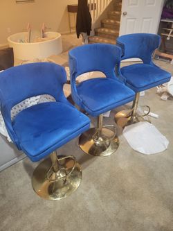Blue and gold stools