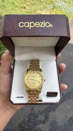  Capezio Gold-Tone Diamond Quartz Watch – New in Box