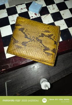 Wallet real python leather