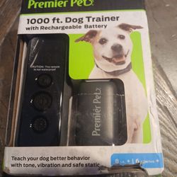 Premier Pet 1000-ft with Rechargeable Battery Dog Remote Training Collar, Gray