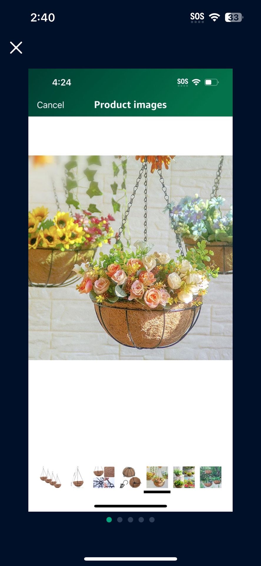 4 Pack Hanging Planter Basket with Coco Coin Liner 8 inch Hanging Flower Pots Outdoor Decorative Round Wire Plant Holder with Chain Metal Hanging Bask