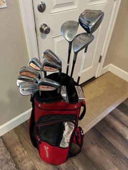Full Set of Men’s Taylormade Golf Clubs with Taylormade Cart Bag