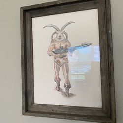 Picture With Wooden Frame