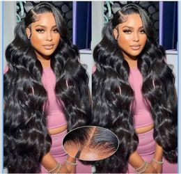 🔥Brand new 🔥 5x8 Glueless Wigs Human Hair Body Wave Pre Cut 180% Density Wear And Go Lace Closure Wigs (28 inch) H4p-24