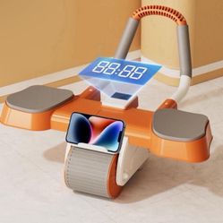 Abs Workout Wheel, Ab Roller Wheel with Timer and Phone Holder, Automatic Rebound Ab Abdominal Exercise Roller Wheel, Core Exercise Equipment for Home