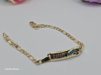Kids ID BRACELET Gold-plated ENGRAVING AVAILABLE Leave A Note 