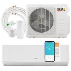 New COSTWAY 18000 BTU Mini Split AC/Heating System Wall Mount Ductless Inverter Air Conditioner 