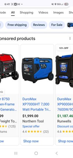 Duromax Xp7000Ih 7,000-Watt 320Cc Dual Fuel Digital Inverter Hybrid Portable Generator