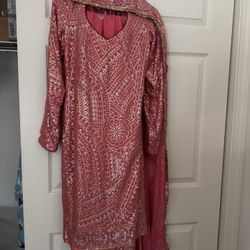 Peach Very Beautiful Info-Pak 3 Piece Dress, Size Medium To Large