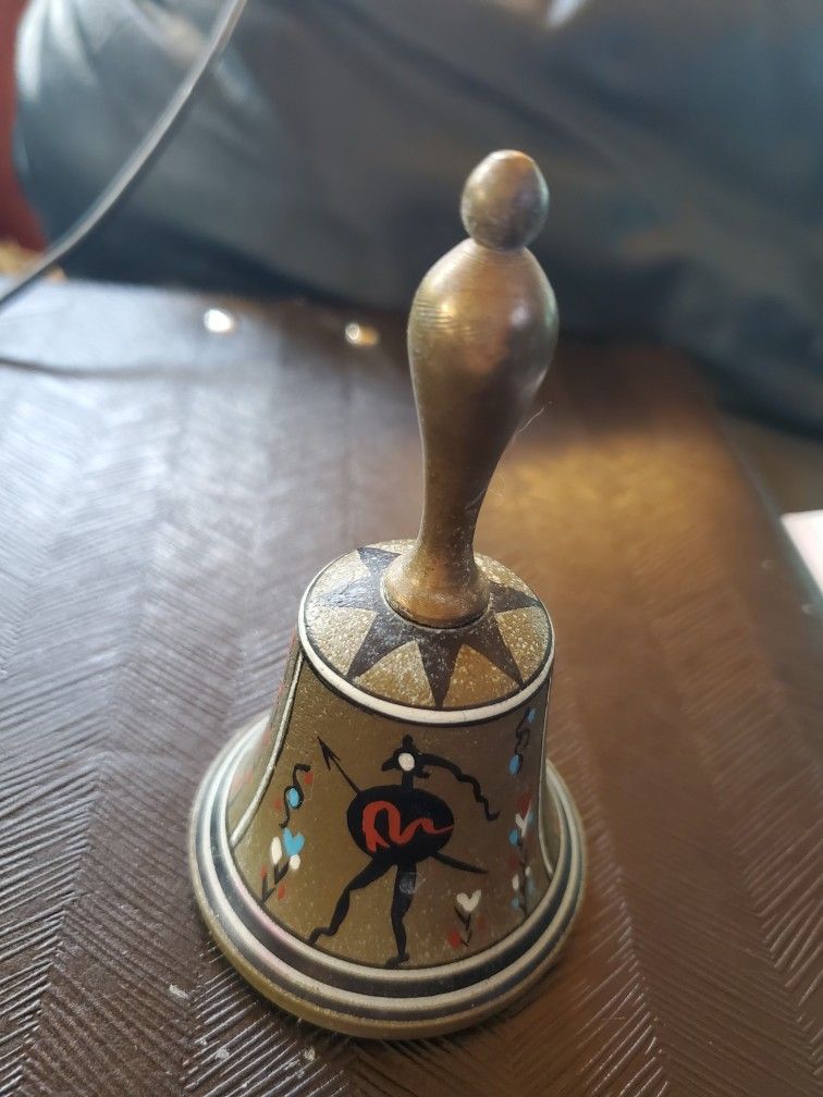 Brass Bell With Hand Painted Design