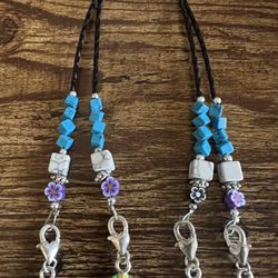 Silver Hair Clips With Beads and Lollipop Charms