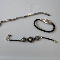Set Of Four Brighton Silver Bracelets