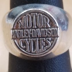 Sterling Silver Harley Davidson Ring