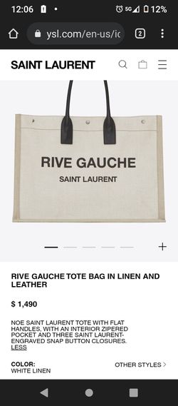 White Saint Laurent Rive Gauche Noe Tote