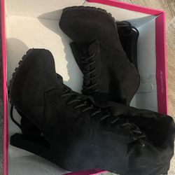 Black Thigh High Boots Size 6