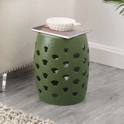 Sage green garden stool