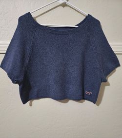Hollister Short Sleeve Cropped Knit Sweater