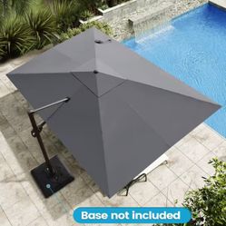 9 ft. x 12 ft. Heavy-Duty Frame Rectangular Cantilever Patio Umbrella in Dark Gray