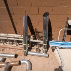 7 inch miter cut chrome stacks and pipe work 