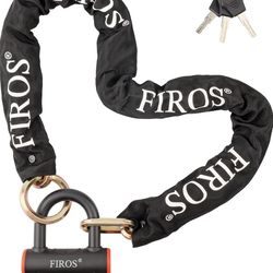 FIROS Candados de cadena antirrobo para motocicleta, cadena de bicicleta de  cerradura de bicicleta de 0.630 in, bloqueo de bicicleta de cadena resist