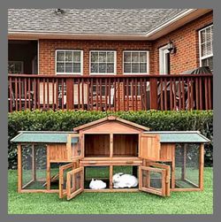 Elevated raised chicken coop bunny hutch