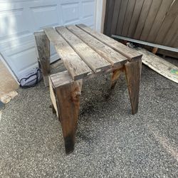Wood Bench Missing One Piece