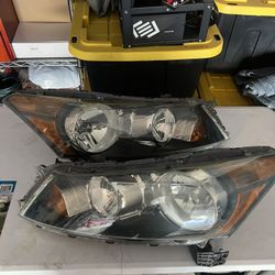 Honda Accord 4-Door Sedan Black Headlights Headlamps Left+Right