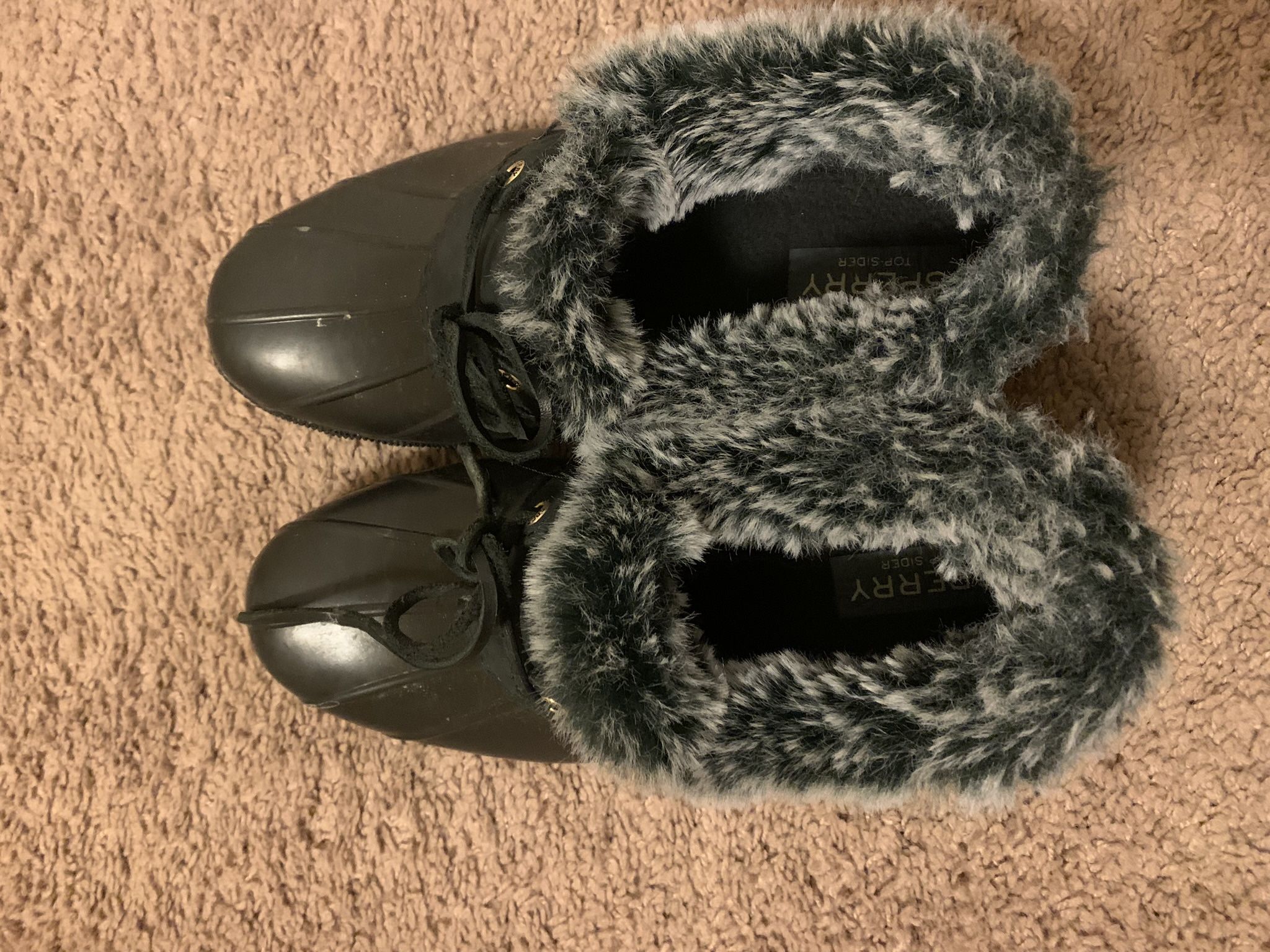 Sperry Faux Fur Rain boots