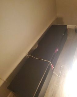 Minimalist Black TV Stand / Long Media Console