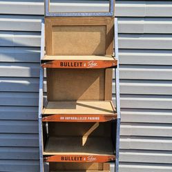 6ft "Bulleit & Beer" Store Shelving Display on Wheels! Great Mancave Item!