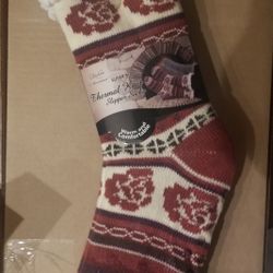 Thermal Knit Slipper Socks/New 