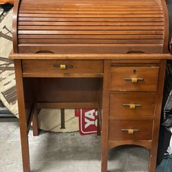 Mini Roll Up Desk With Bakelite Cabinet Knobs