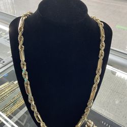 10k Milano Link Necklace 112.4grams 24”