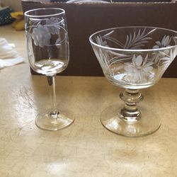 Vintage 1960s CRYSTAL Glass Set  Wrapped and Never Opened