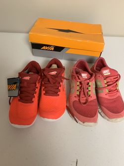 Brand new Avia and preowned Nike air both size 6. Avia are brand new in the box never worn. Nike’s are in a great condition