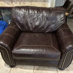 Oversized Leather Accent Chair