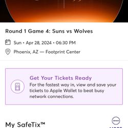 Suns Vs. Timberwolves - Sun, Apr 28 - Upper Level Single Ticket