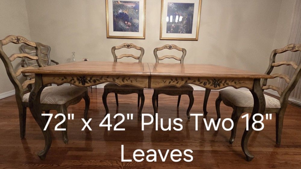 Dining Room Table, Eight Chairs, Side Buffet