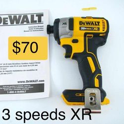 Dewalt New 1/4" Impact XR 3 SPEEDS BRUSHLESS NUEVO 