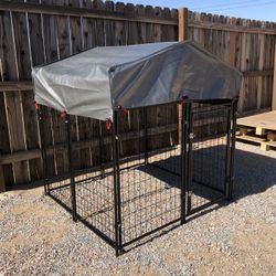 New! Durable 4x4x4 Outdoor Pet Playpen Kennel with Sun & Rain Shade – Perfect for Medium-Sized Pets!