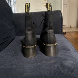 Doc Martens Shriver Hi Black Leather Boots Size 8 